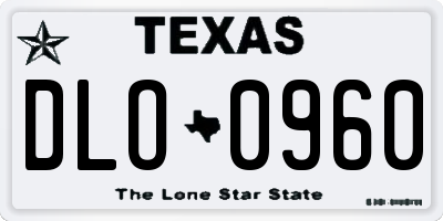TX license plate DLO0960