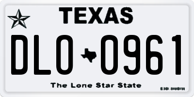 TX license plate DLO0961