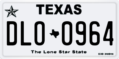 TX license plate DLO0964