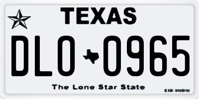 TX license plate DLO0965