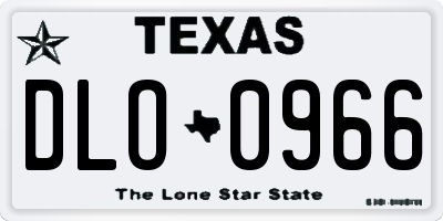 TX license plate DLO0966