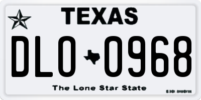 TX license plate DLO0968