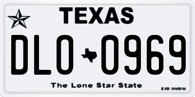 TX license plate DLO0969