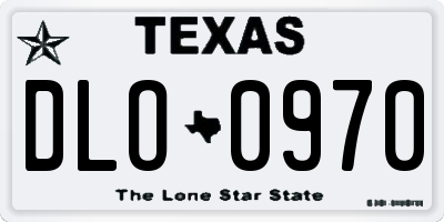 TX license plate DLO0970