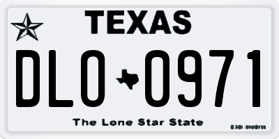 TX license plate DLO0971