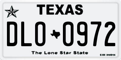 TX license plate DLO0972