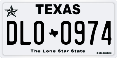 TX license plate DLO0974