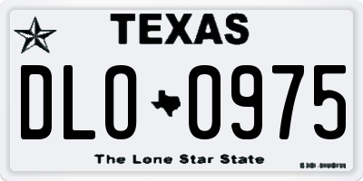 TX license plate DLO0975