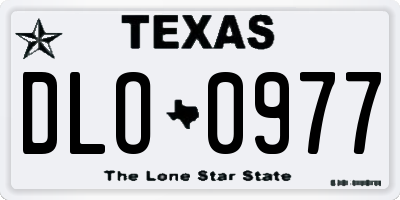 TX license plate DLO0977