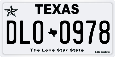 TX license plate DLO0978