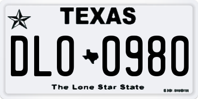 TX license plate DLO0980