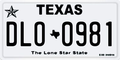 TX license plate DLO0981