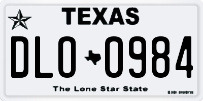 TX license plate DLO0984