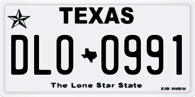 TX license plate DLO0991