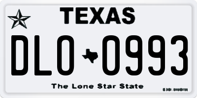 TX license plate DLO0993