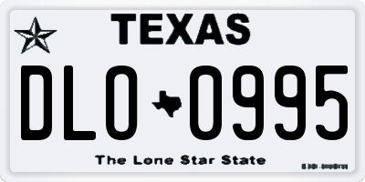 TX license plate DLO0995