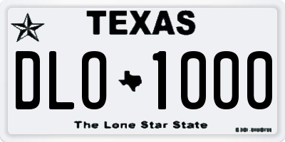 TX license plate DLO1000