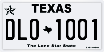 TX license plate DLO1001