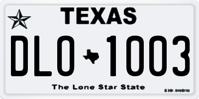 TX license plate DLO1003