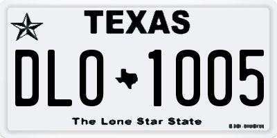 TX license plate DLO1005