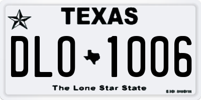 TX license plate DLO1006