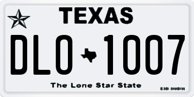 TX license plate DLO1007
