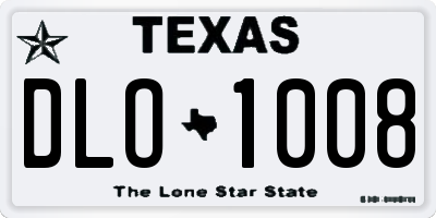 TX license plate DLO1008