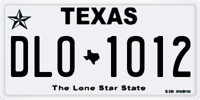 TX license plate DLO1012