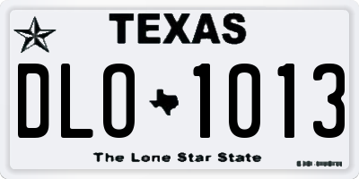 TX license plate DLO1013