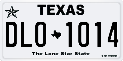 TX license plate DLO1014