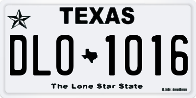 TX license plate DLO1016