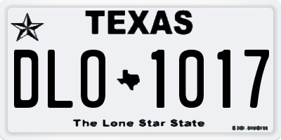 TX license plate DLO1017