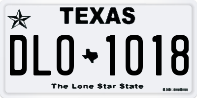 TX license plate DLO1018