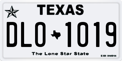 TX license plate DLO1019