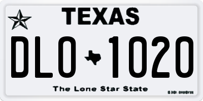 TX license plate DLO1020