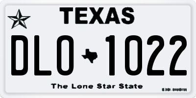 TX license plate DLO1022