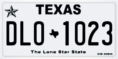 TX license plate DLO1023