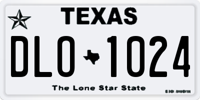 TX license plate DLO1024