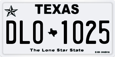 TX license plate DLO1025