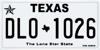 TX license plate DLO1026