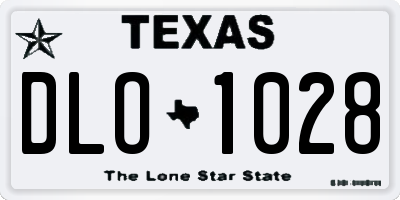 TX license plate DLO1028