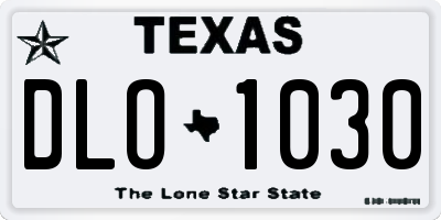 TX license plate DLO1030