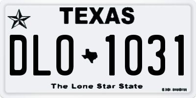 TX license plate DLO1031