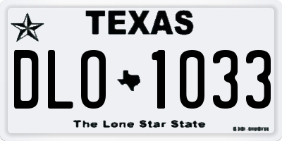 TX license plate DLO1033