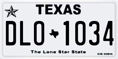 TX license plate DLO1034