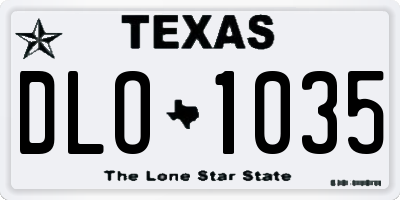TX license plate DLO1035