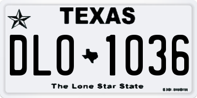 TX license plate DLO1036