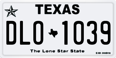 TX license plate DLO1039