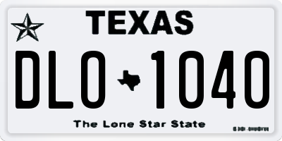 TX license plate DLO1040