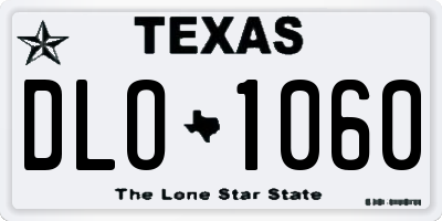 TX license plate DLO1060